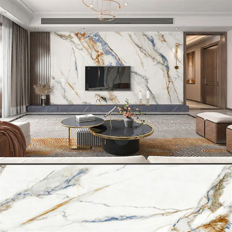 1220 × 2800 mm PVC mramorová doska potiahnutá UV žiarením pre nábytok a skrinky Ľahká a odolná dekorácia Laminovaný plastový nástenný panel