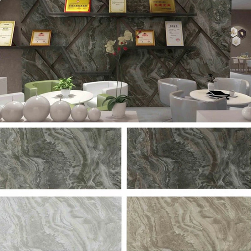 1220 mm × 2440 mm SPC nástenný panel Kúpeľňová nástenná doska Vodotesná a spomaľujúca horenie Ekologické vnútorné UV dekoratívne panely