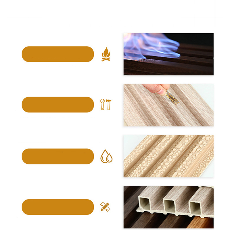 Vnútorný WPC nástenný panel Drevo Plast Kompozitná nástenná doska Obloženie Vodotesné Zvukotesné a ohňovzdorné pre použitie v telocvični Domáce dekorácie interiéru