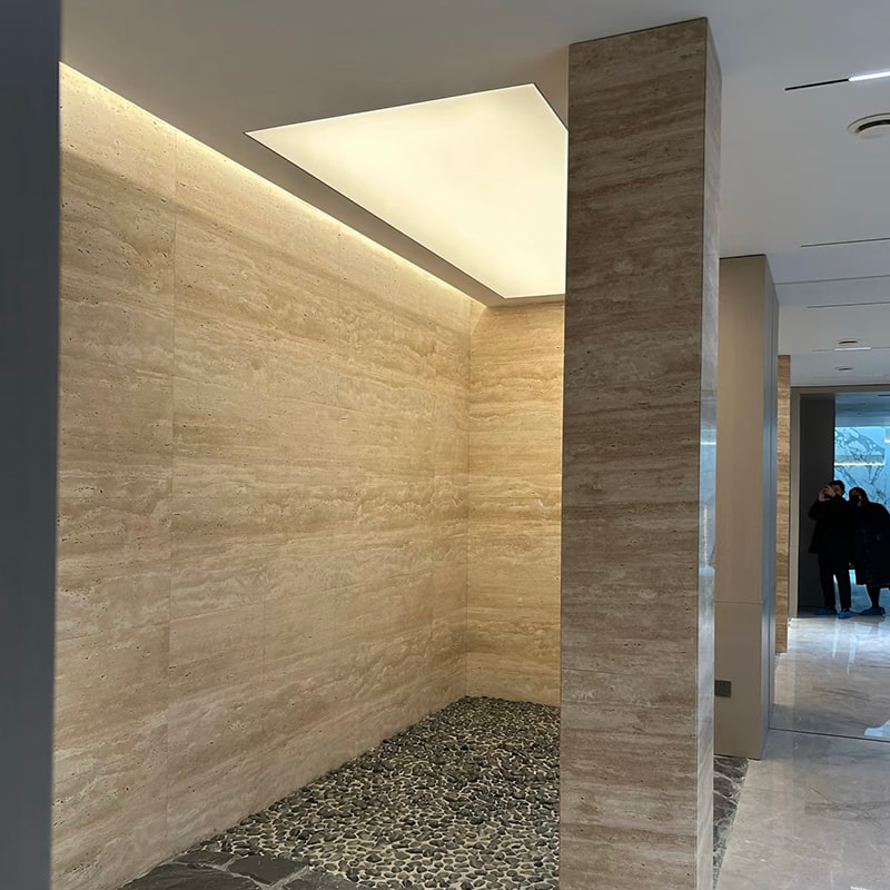 Ohňovzdorné dlaždice Dyha Umelá vnútorná ohybná Mäkký obklad stien Travertín Umelý flexibilný Mäkký kameň Stenové panely